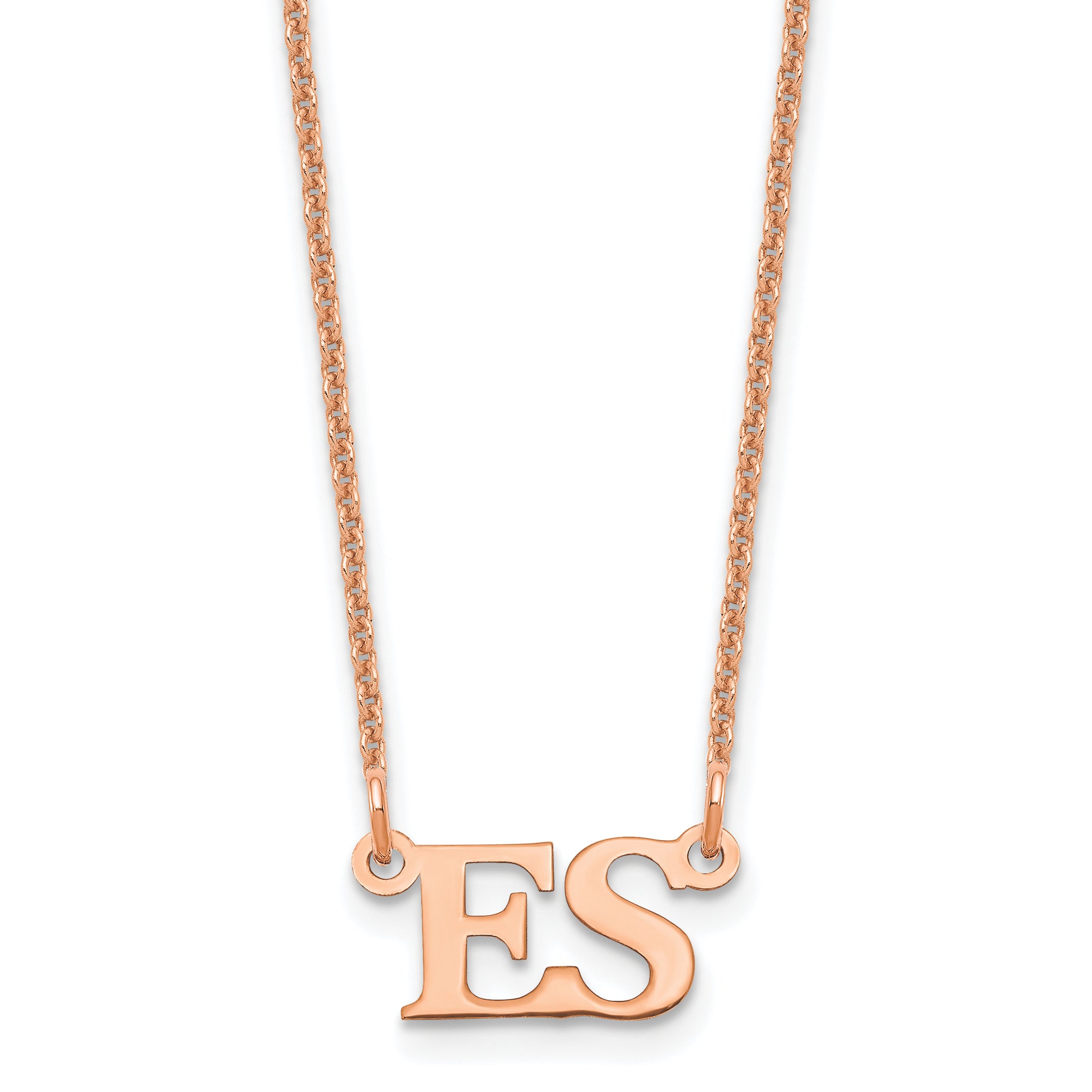 14K Rose Gold Small Initials Necklace
