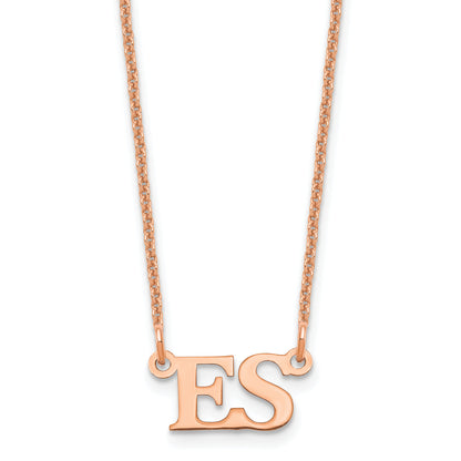 14K Rose Gold Small Initials Necklace