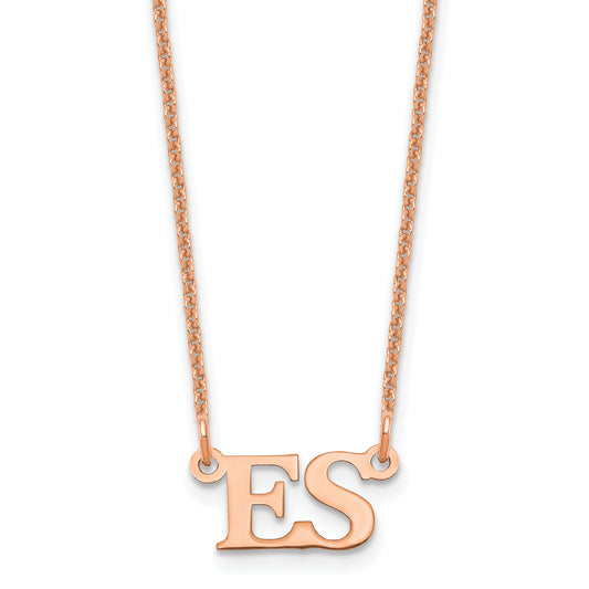 14K Rose Gold Small Initials Necklace