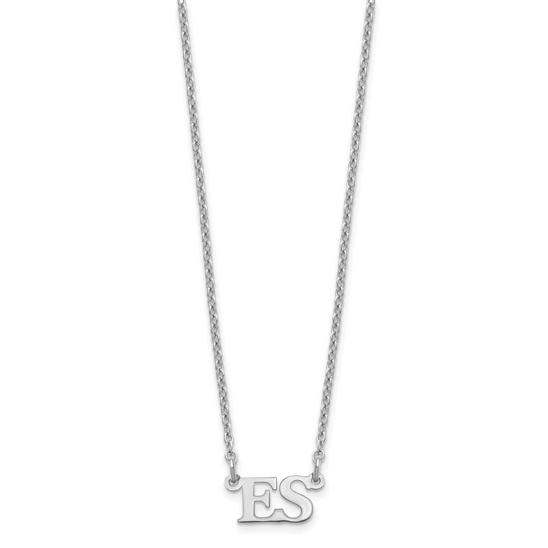 Sterling Silver Silver/Rhodium Plated Small Initials Necklace