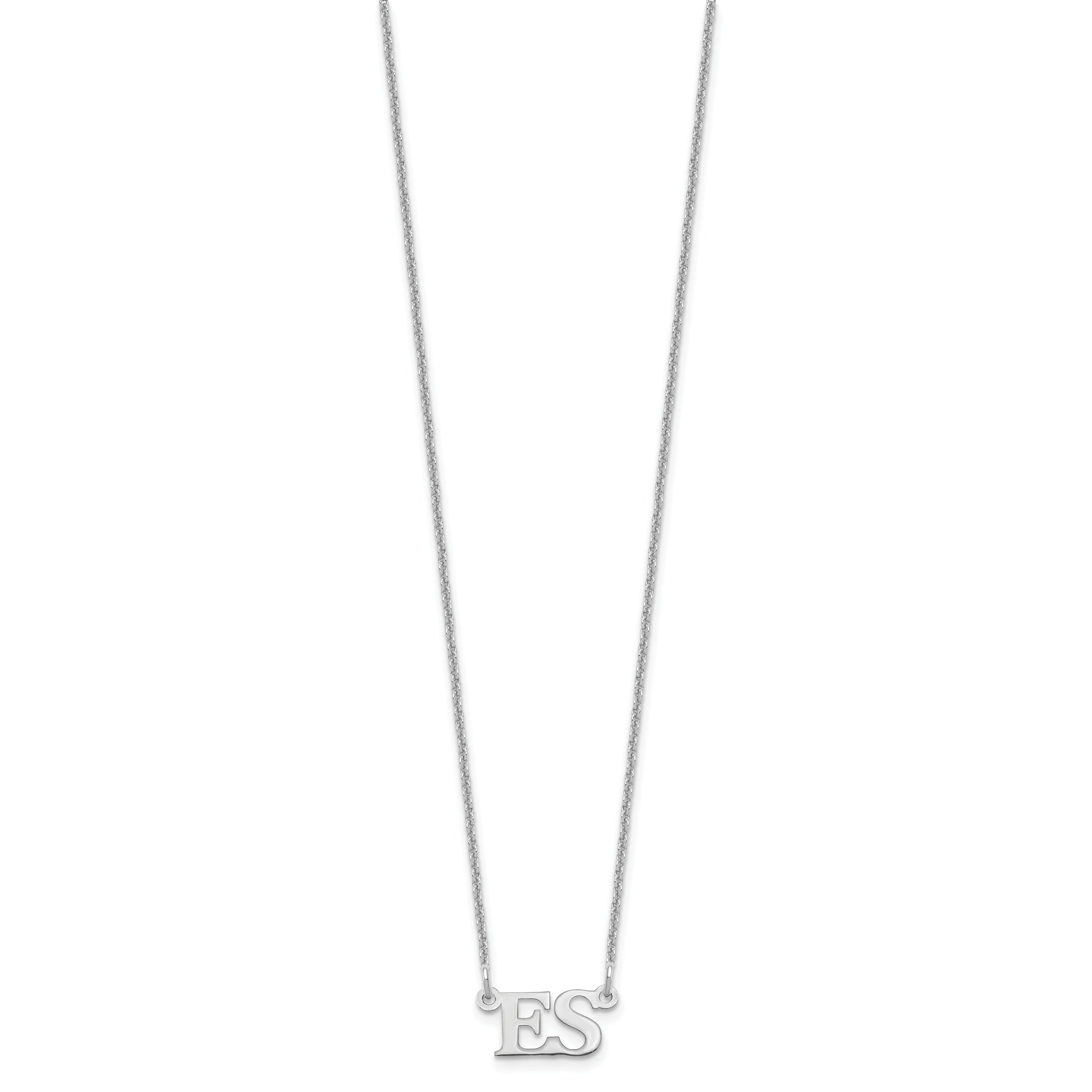 14K White Gold Small Initials Necklace