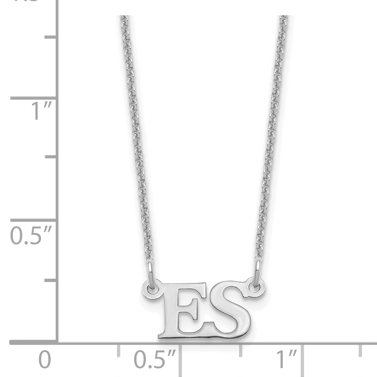 14K White Gold Small Initials Necklace