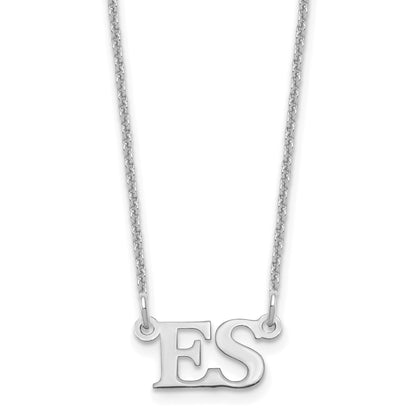 14K White Gold Small Initials Necklace