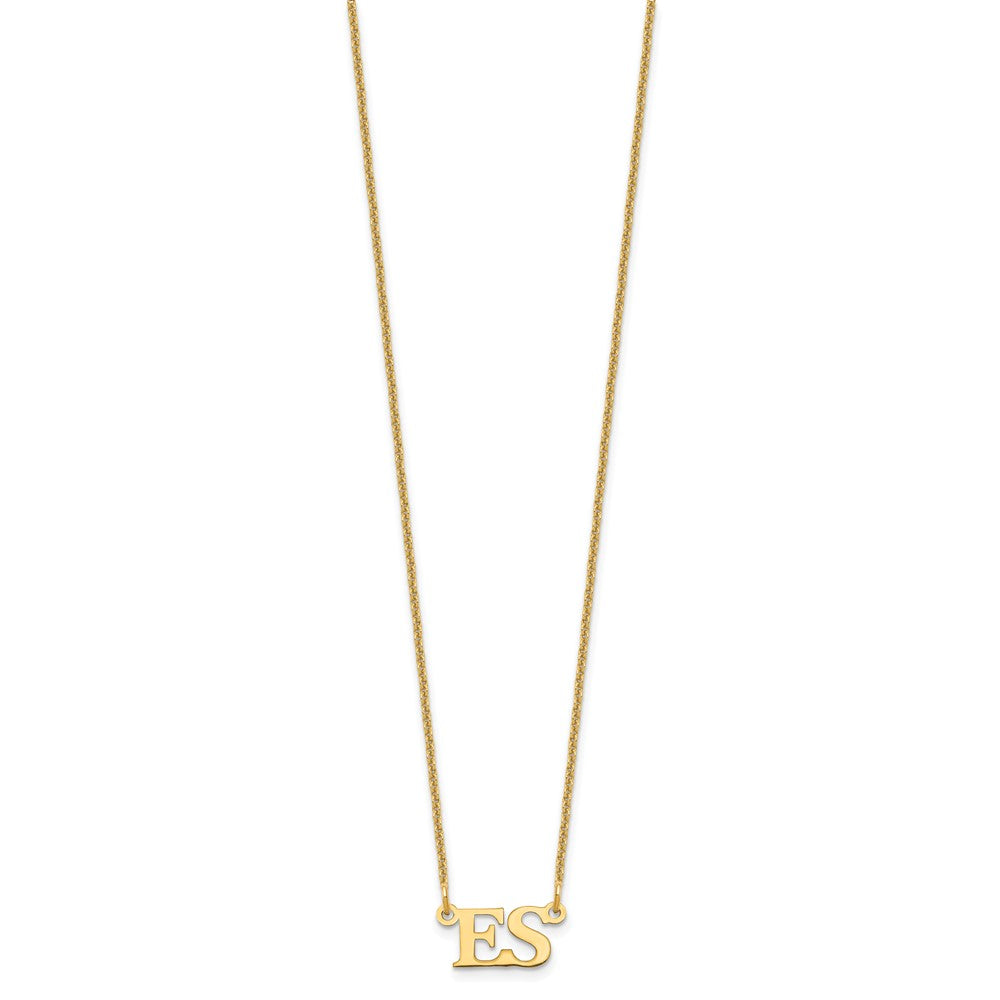 14K Yellow Gold Small Initials Necklace