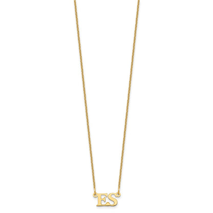 14K Yellow Gold Small Initials Necklace