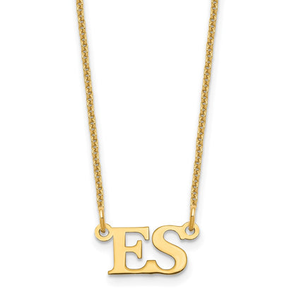 14K Yellow Gold Small Initials Necklace