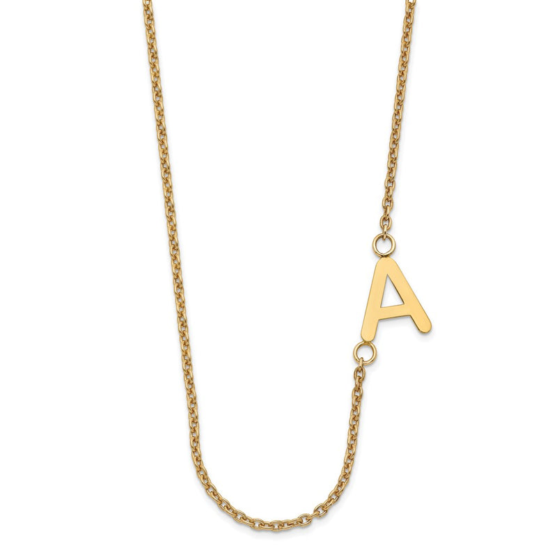 Gold Plated Sterling Silver/Gold Small Offset Initial Necklace