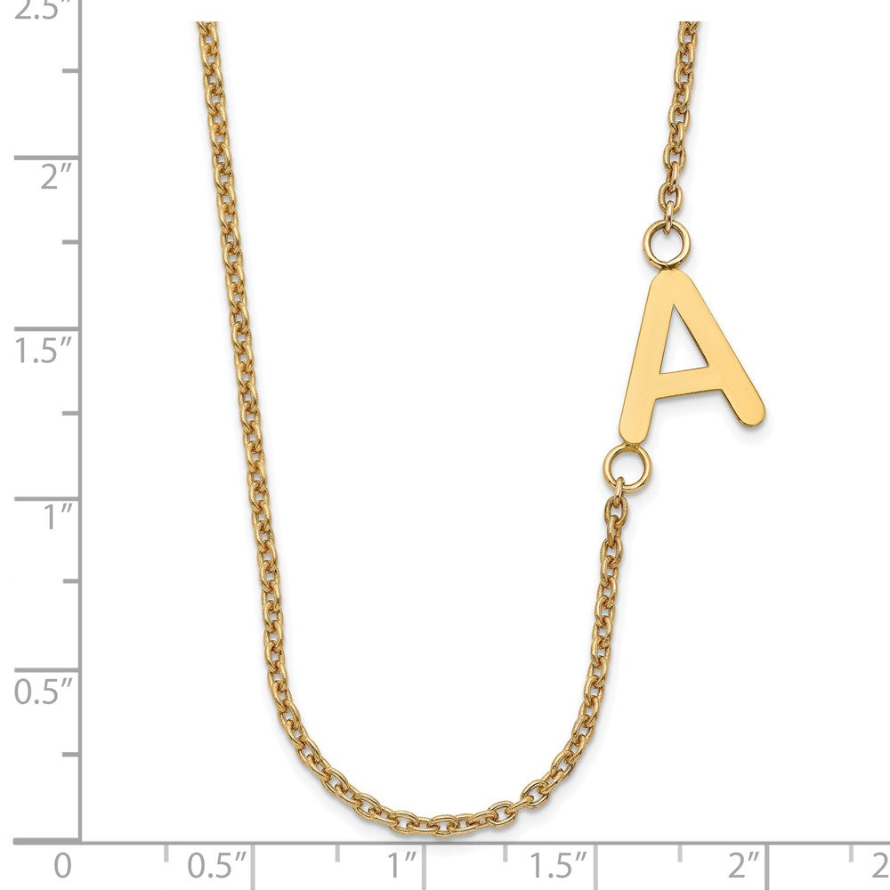 Gold Plated Sterling Silver/Gold Small Offset Initial Necklace