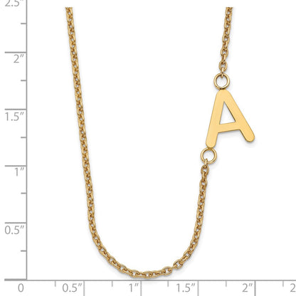 Gold Plated Sterling Silver/Gold Small Offset Initial Necklace