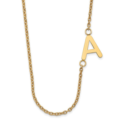 Gold Plated Sterling Silver/Gold Small Offset Initial Necklace