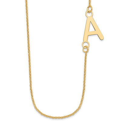 14K Yellow Gold Small Offset Initial Necklace