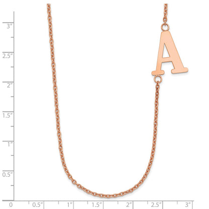 Gold Plated Sterling Silver/Rose Large Offset Initial Necklace