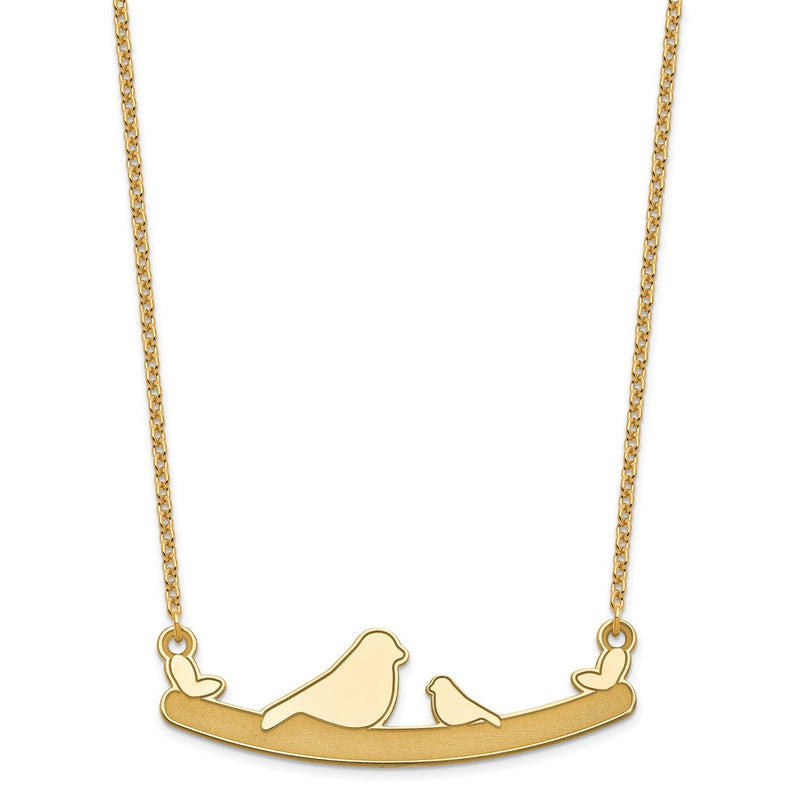 14K Rose Gold Mom And Baby Bird Necklace