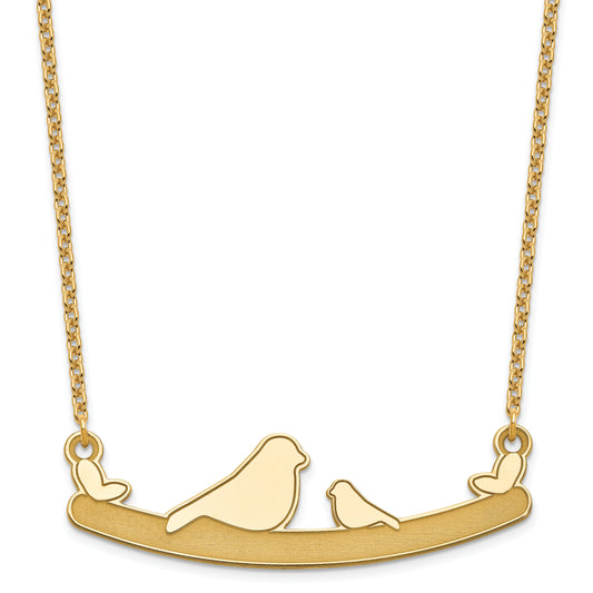 14K Rose Gold Mom And Baby Bird Necklace