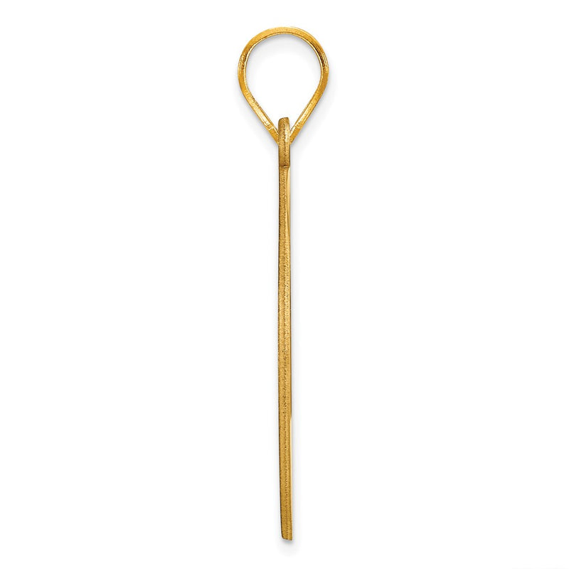 14K Yellow Gold Brushed I Love You To The Moon Pendant