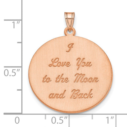 Rose Plated Brushed I Love You To The Moon Pendant
