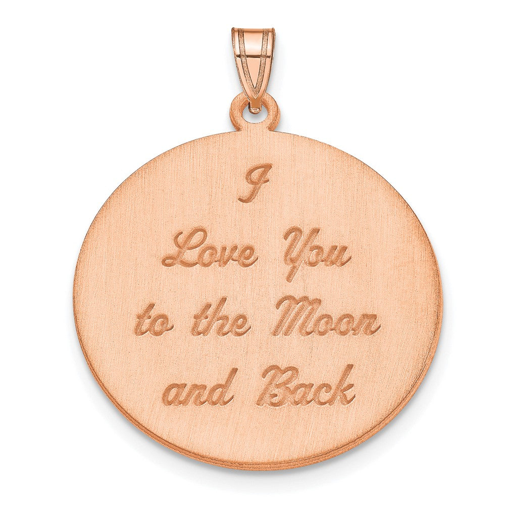 14K Rose Gold Brushed I Love You To The Moon Pendant