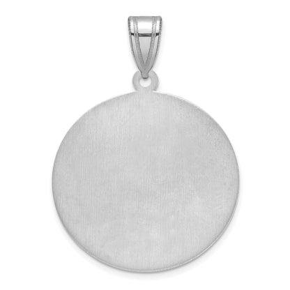 14K White Gold Brushed I Love You To The Moon Pendant