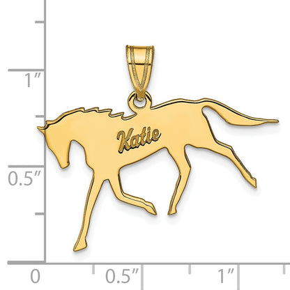 Gold Plated Sterling Silver/Gold Horse With Name Pendant