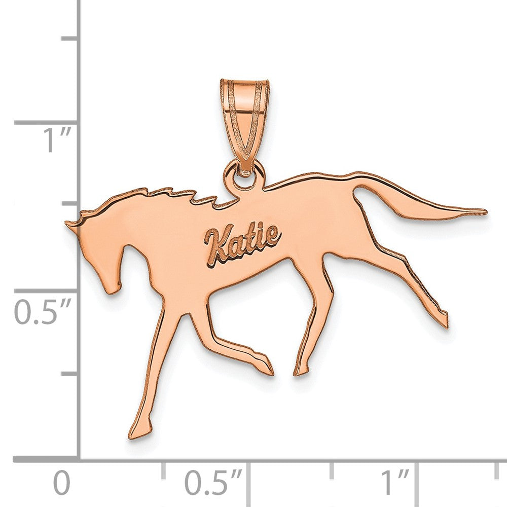 Rose Plated Sterling Silver/Rose With Name Pendant