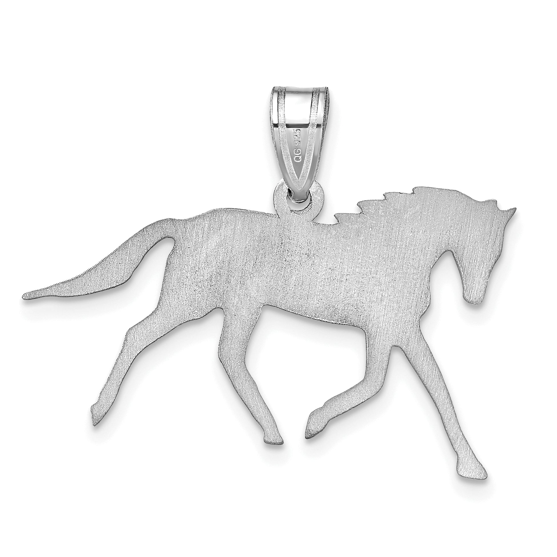 14K White Gold Horse With Name Pendant