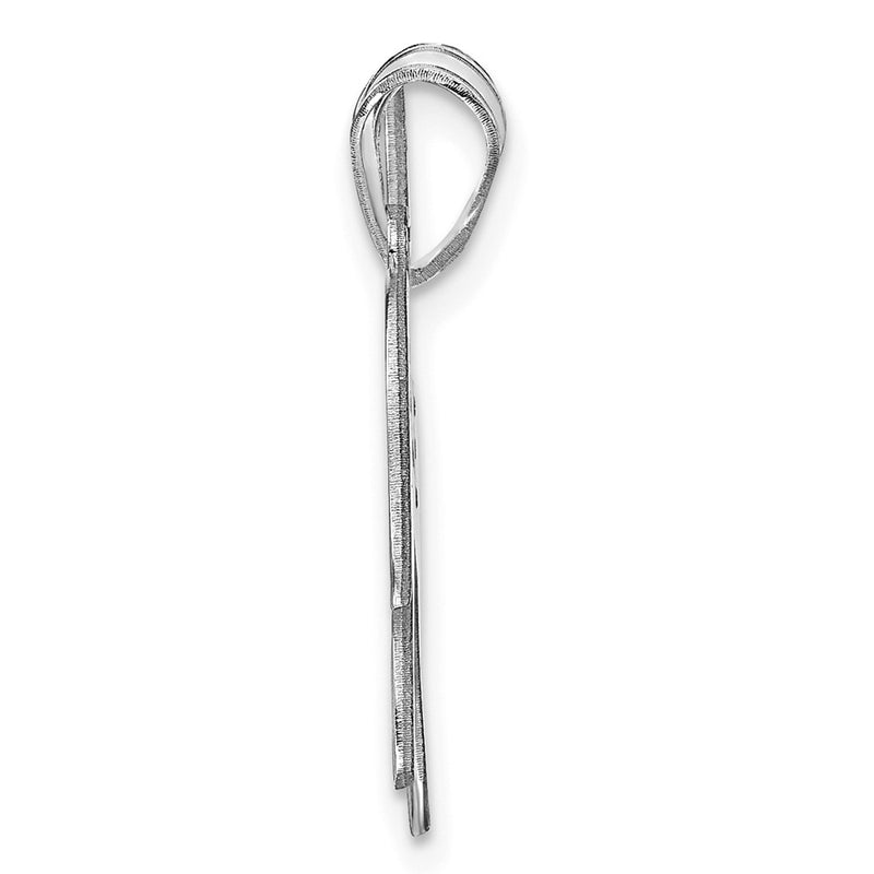 Sterling Silver Silver/Rhodium Plated Dog With Cut Out Name Pendant