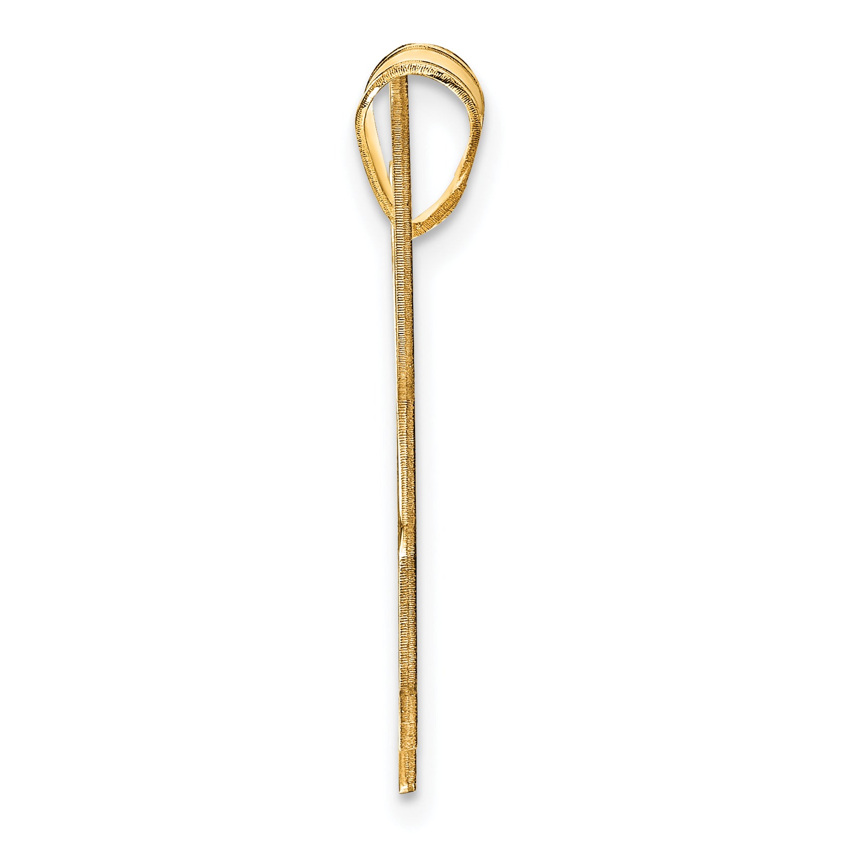 14K Yellow Gold Cat With Cut Out Name Pendant