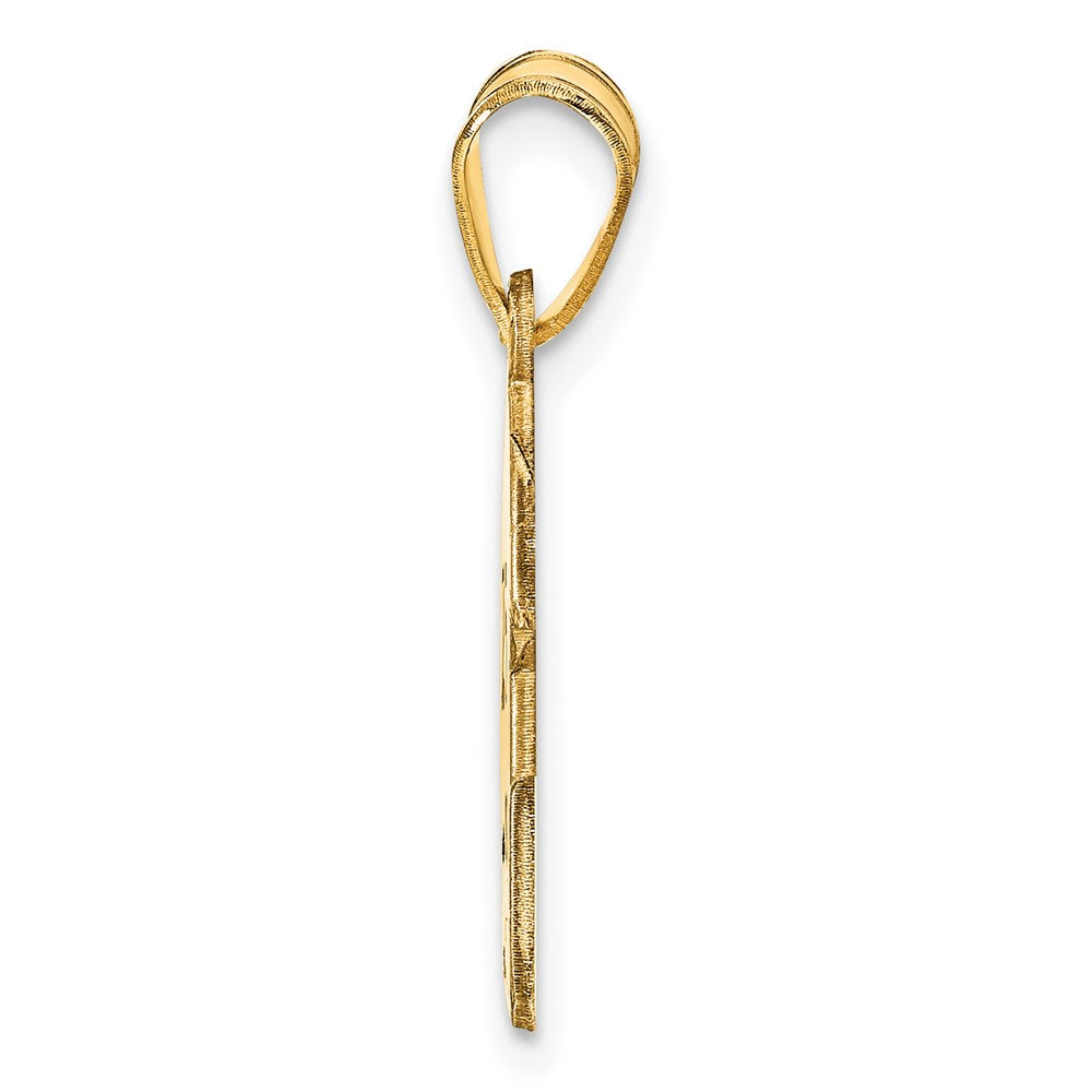 14K Yellow Gold Personalized Football Helmet Pendant