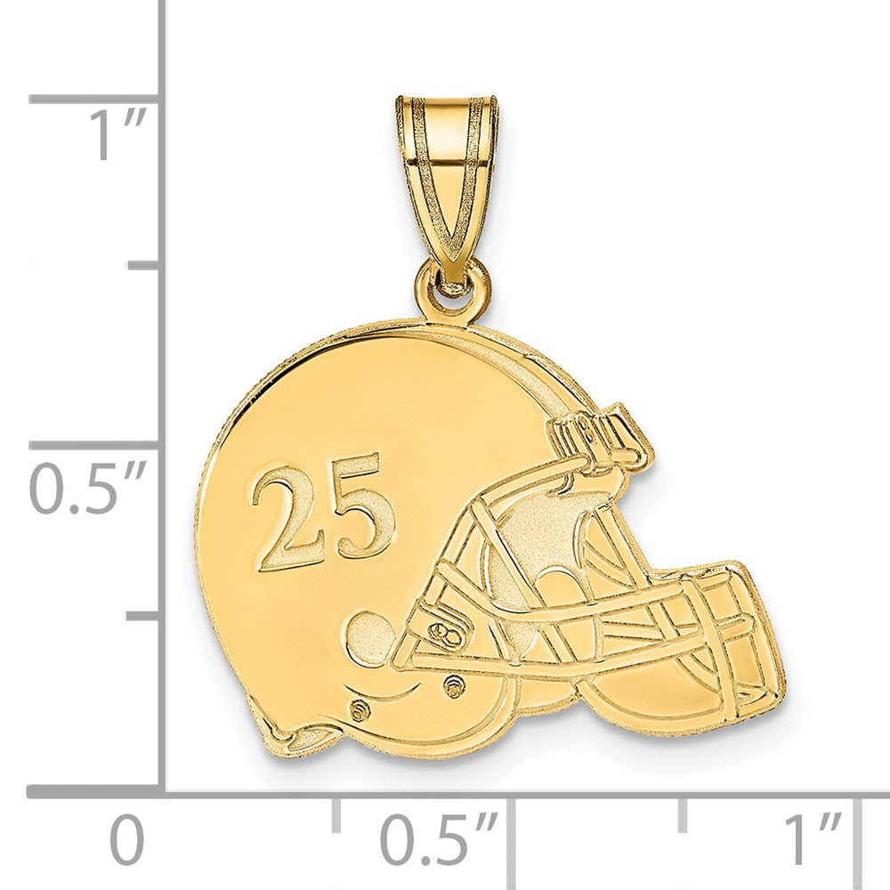 Gold Plated Sterling Silver/Gold Personalized Football Helmet Pendant