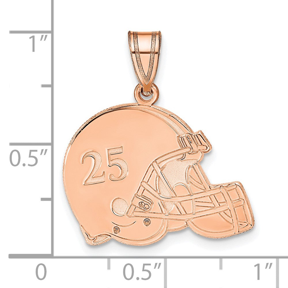 Rose Plated Sterling Silver/Rose Personalized Football Helmet Pendant