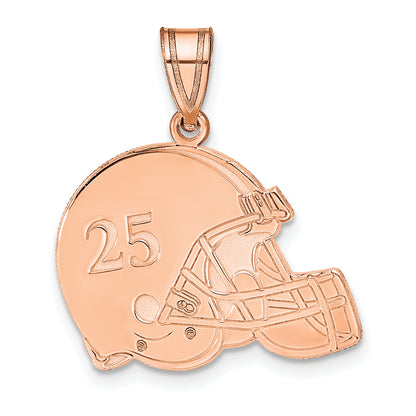 14K Rose Gold Personalized Football Helmet Pendant