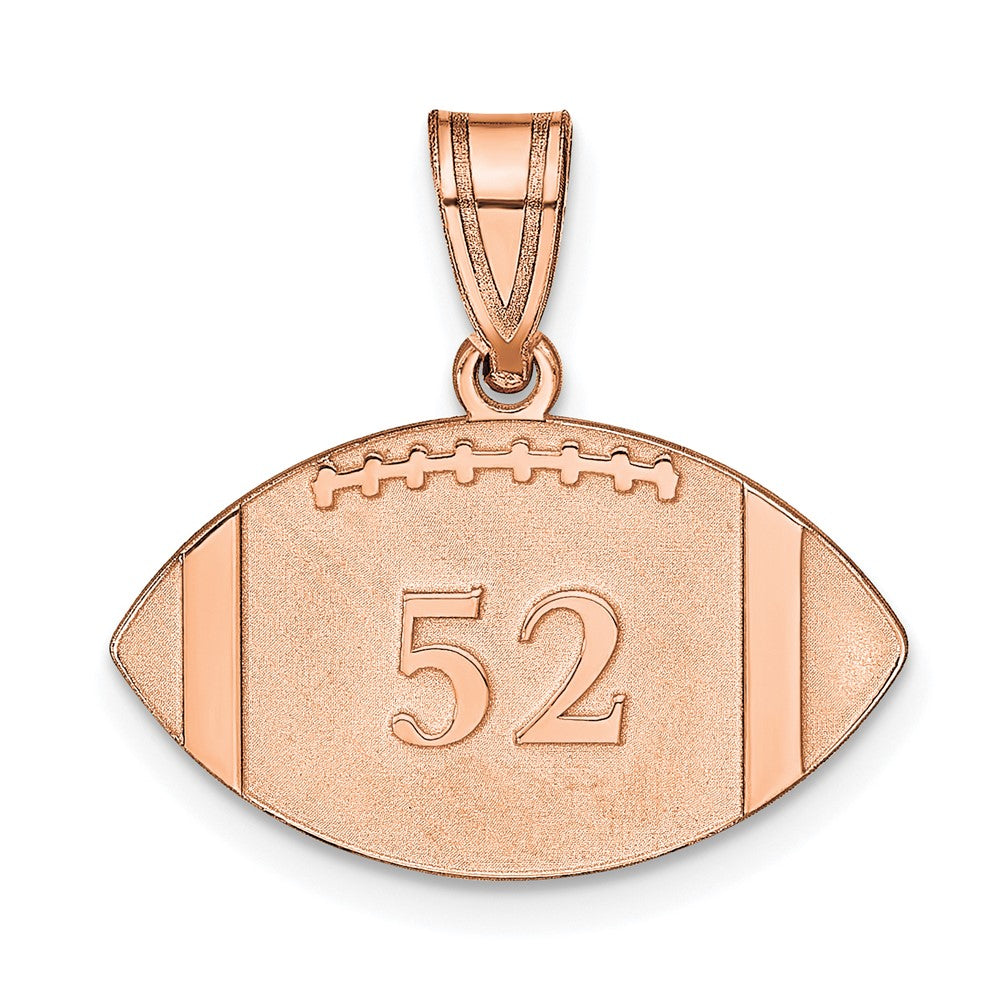 Rose Plated Sterling Silver/Rose Personalized Football Pendant