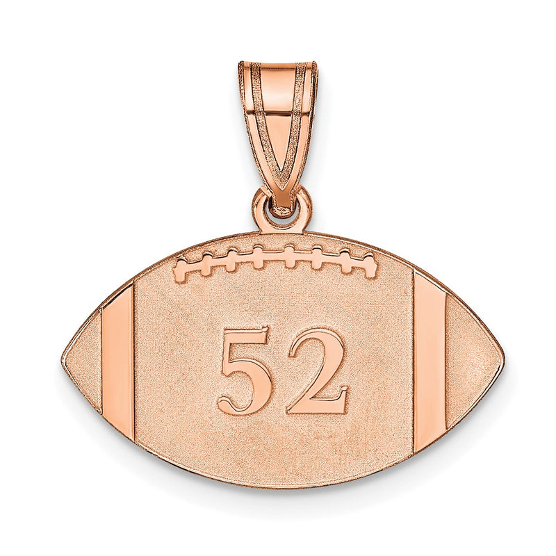 Rose Plated Sterling Silver/Rose Personalized Football Pendant