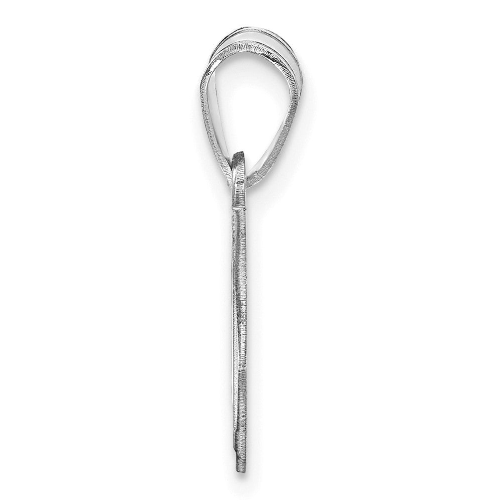 Sterling Silver Silver/Rhodium Plated Personalized Football Pendant