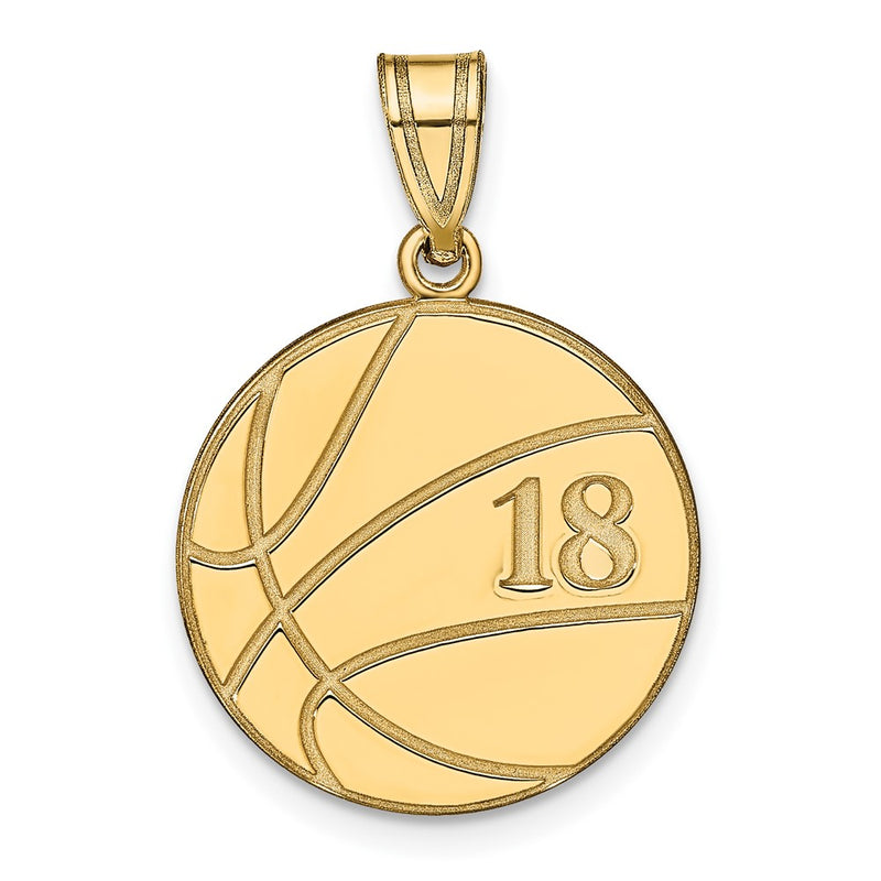 Gold Plated Sterling Silver/Gold Personalized Basketball Pendant