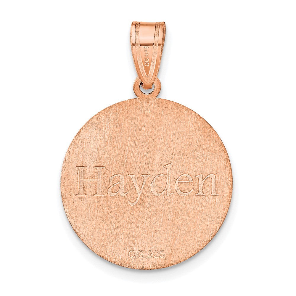 14K Rose Gold Personalized Basketball Pendant