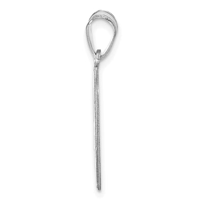 Sterling Silver Silver/Rhodium Plated Personalized Basketball Pendant
