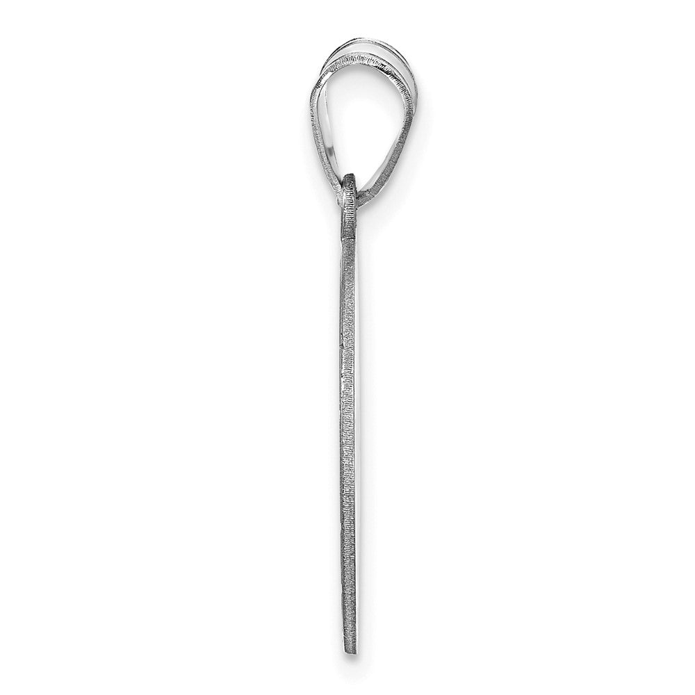 Sterling Silver Silver/Rhodium Plated Personalized Volleyball Pendant