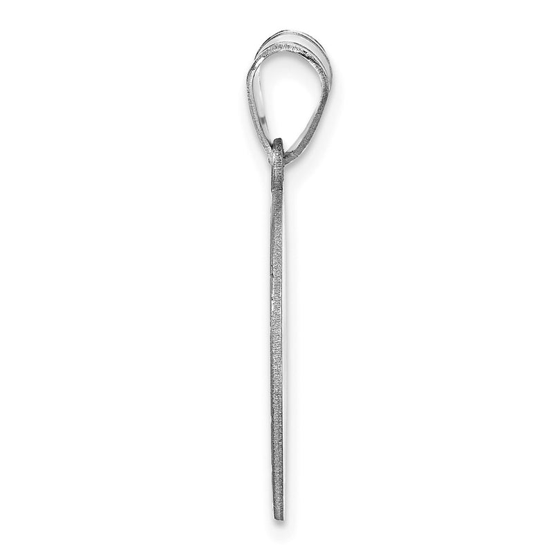 Sterling Silver Silver/Rhodium Plated Personalized Volleyball Pendant