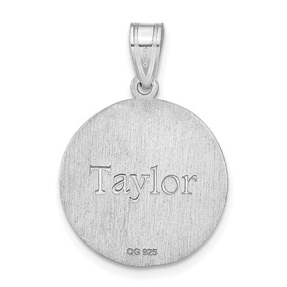14K White Gold Personalized Volleyball Pendant
