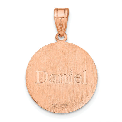 14K Rose Gold Personalized Baseball Pendant