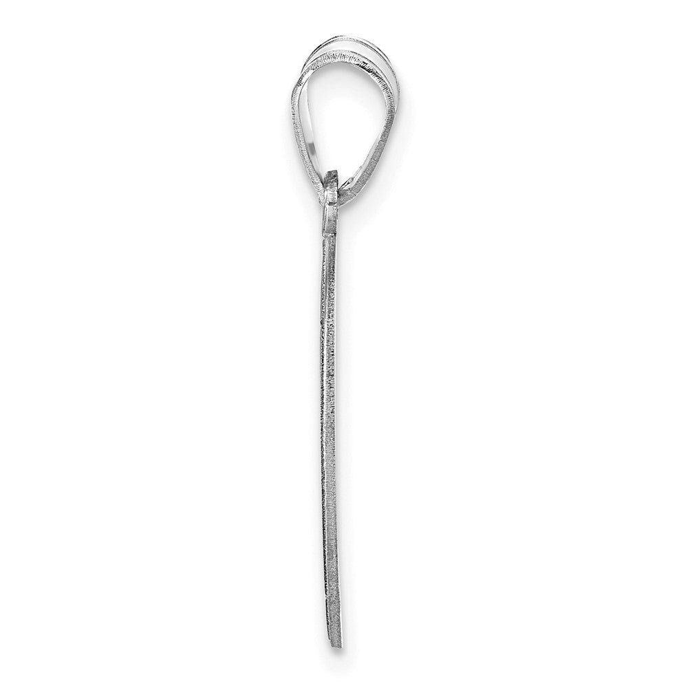 14K White Gold Personalized Baseball Pendant