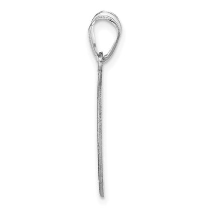 14K White Gold Personalized Baseball Pendant