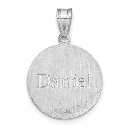 14K White Gold Personalized Baseball Pendant