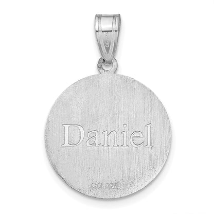 14K White Gold Personalized Baseball Pendant