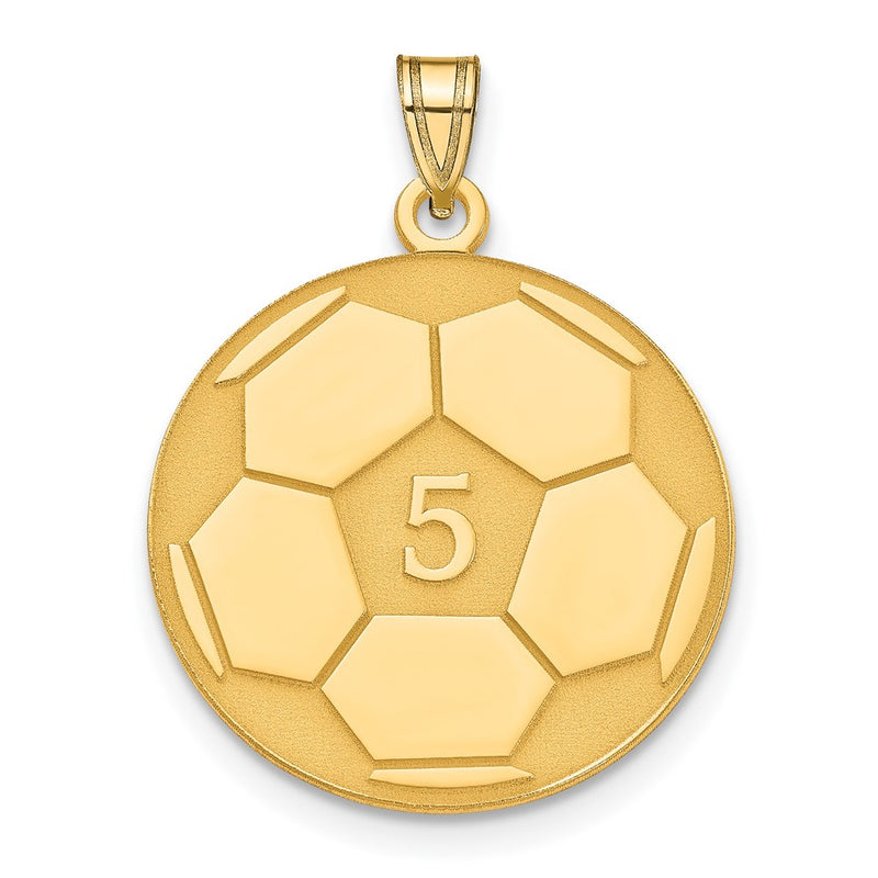 Gold Plated Sterling Silver/Gold Personalized Soccer Pendant