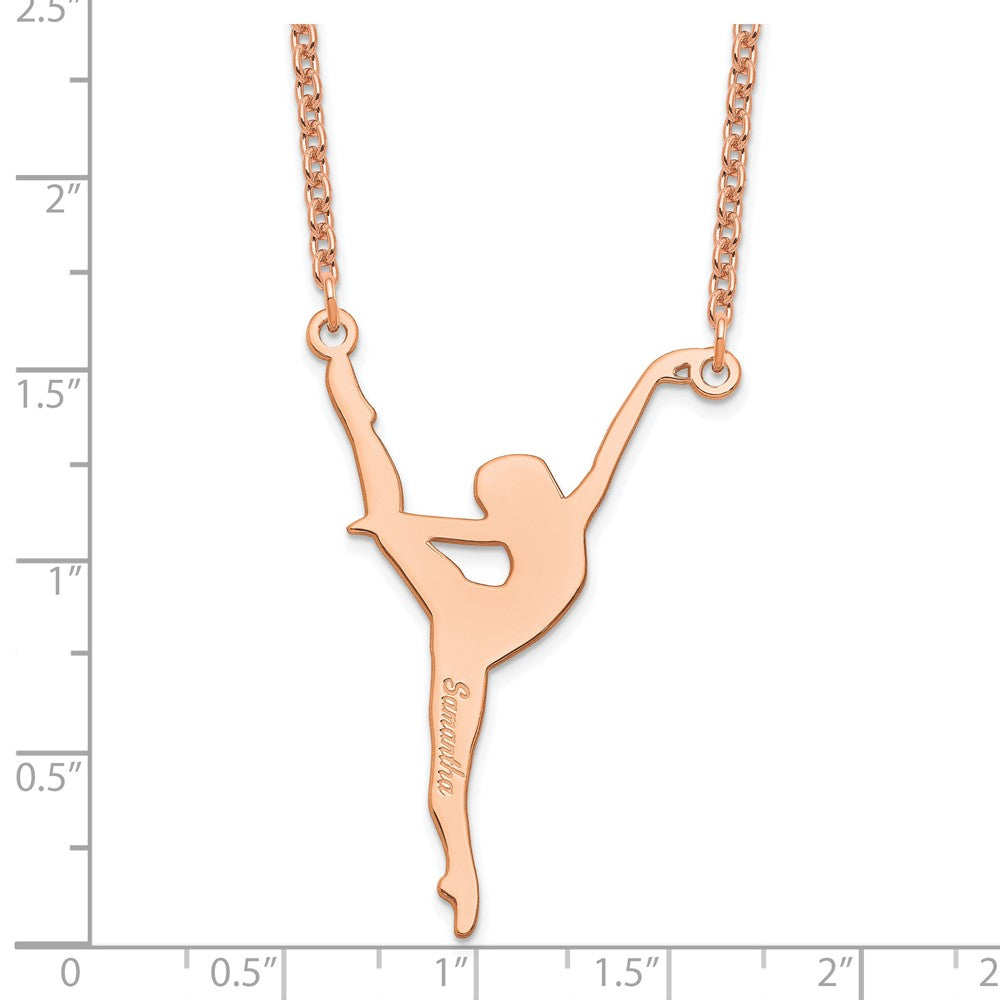 Rose Plated Sterling Silver/Rose Personalized Dancer Necklace