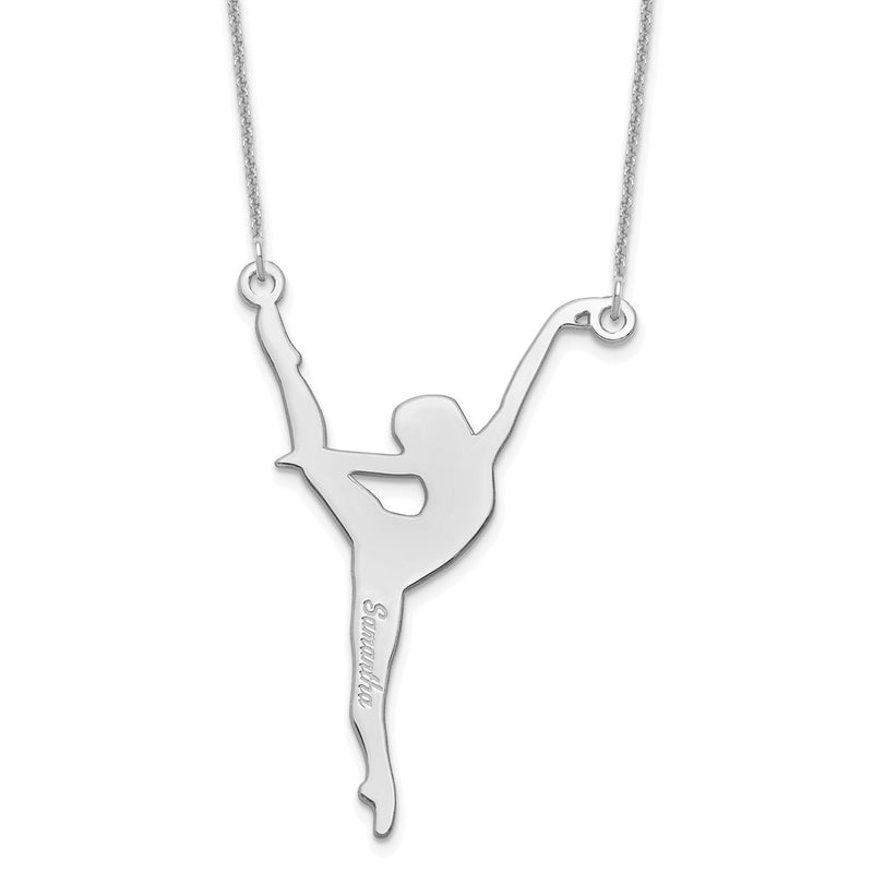 14K White Gold Personalized Dancer Necklace