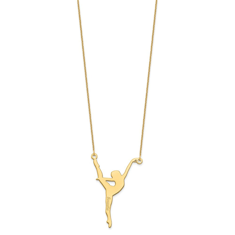 14K Yellow Gold Personalized Dancer Necklace