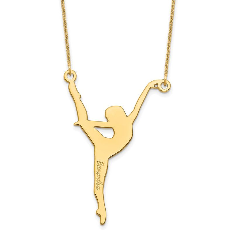 14K Yellow Gold Personalized Dancer Necklace